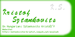 kristof sztankovits business card